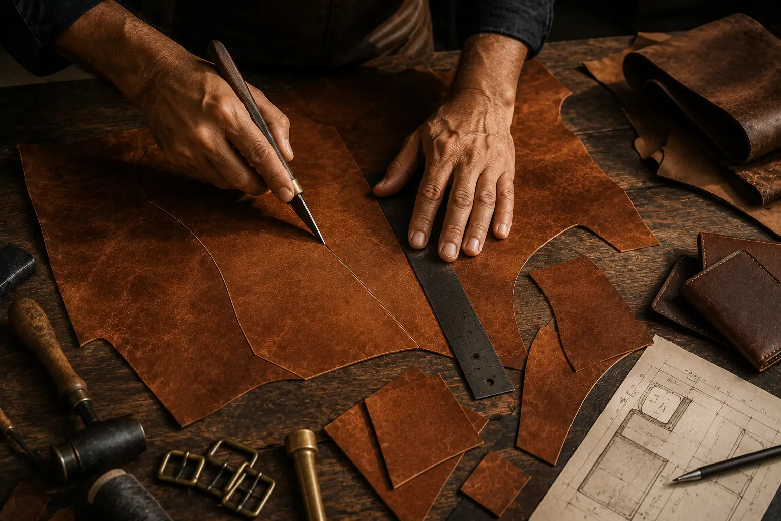 Leather crust — lifestyle workshop context
