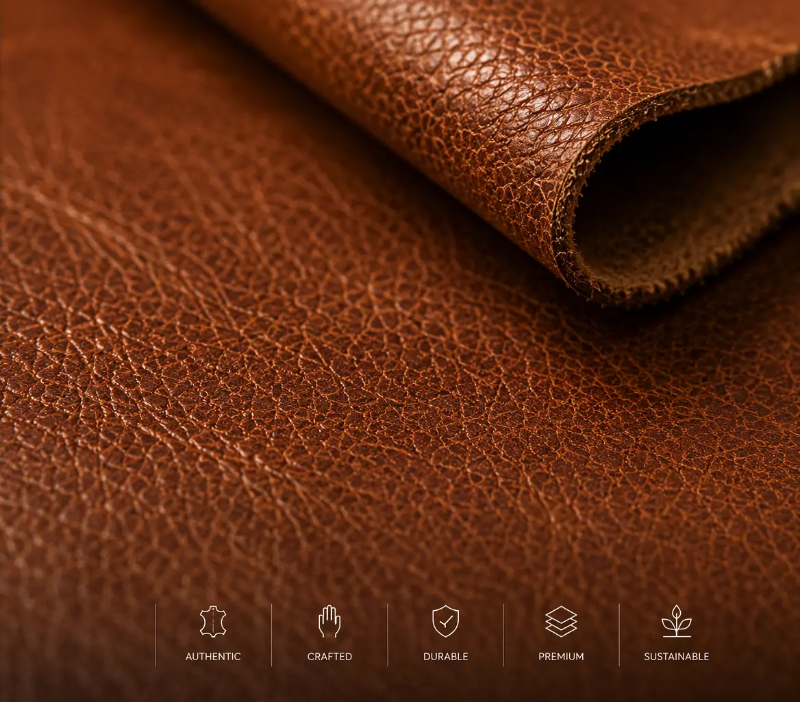 Leather crust — grain detail close-up
